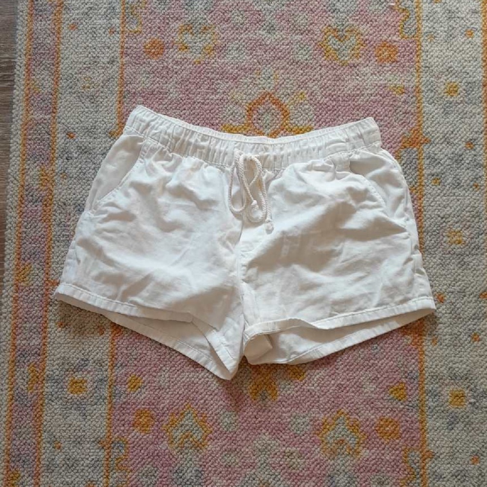 Aerie White Linen Beach Shorts XS